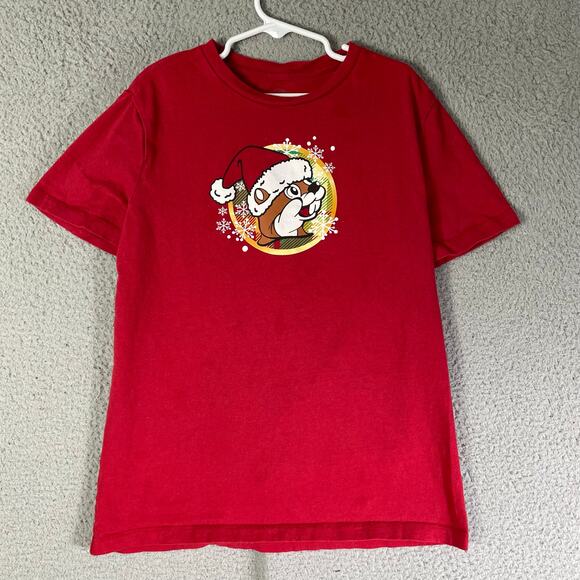 Buc-ee’s Bucees 2023 Christmas Shirt Youth L Red Gingerbread Holiday Graphic Tee - Picture 7 of 11